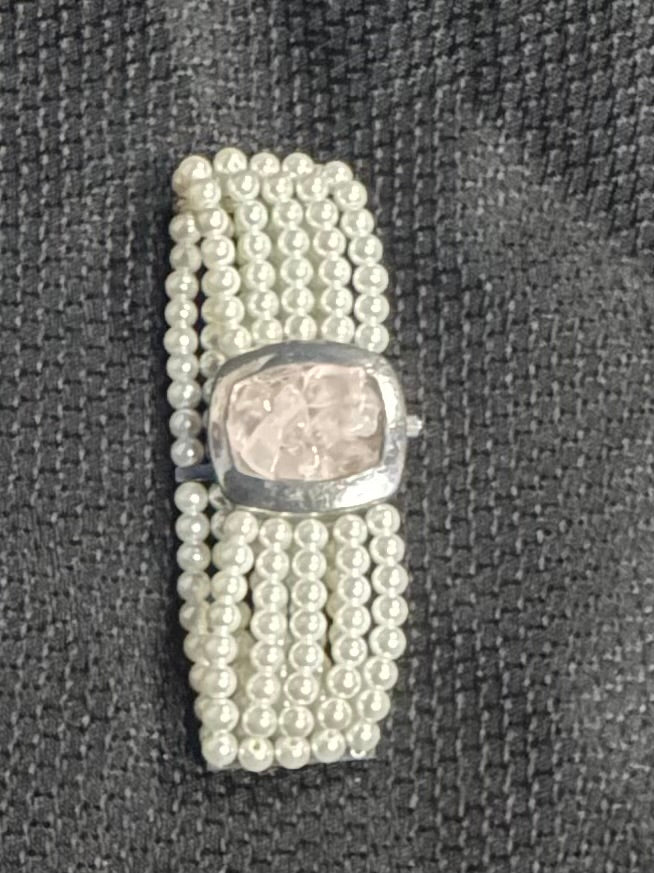 Rose Quarts with Faux Pearl Band Infused with Healing Energy