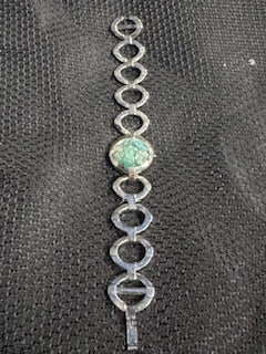 SILVER BRACELET WITH AMAZONITE STONE INFUSED WITH HEALING ENERGY