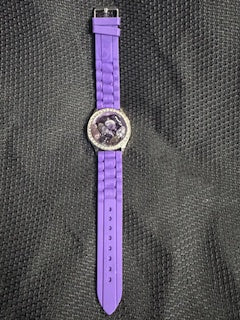 AMETHYST BRACELET WITH PURPLE BAND INFUSED WITH HEALING ENERGY