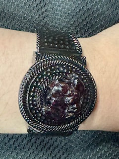 Tribal Bracelet with Garnet Stone Infused with healing energy
