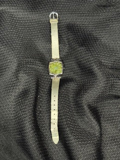 Peridot Bracelet with Silver band Infused with Healing Energy
