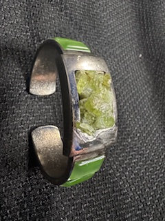 GREEN BANGLE WITH PERIDOT STONE INFUSED WITH HEALING ERERGY