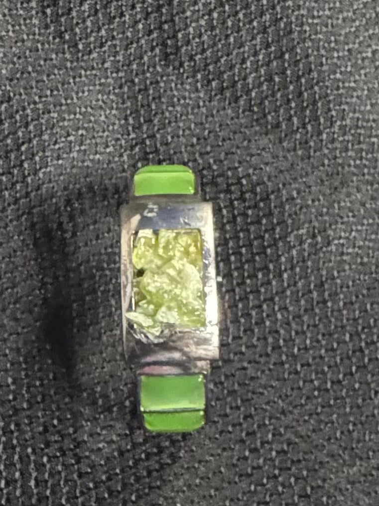 GREEN BANGLE WITH PERIDOT STONE INFUSED WITH HEALING ERERGY